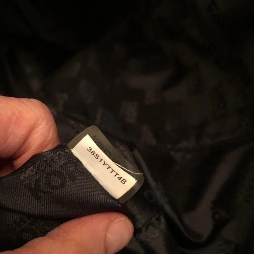 Michael kors black canvas tote bag